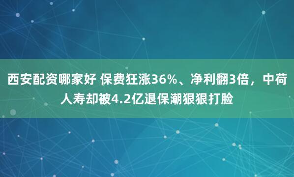 西安配资哪家好 保费狂涨36%、净利翻3倍，中荷人寿却被4.2亿退保潮狠狠打脸